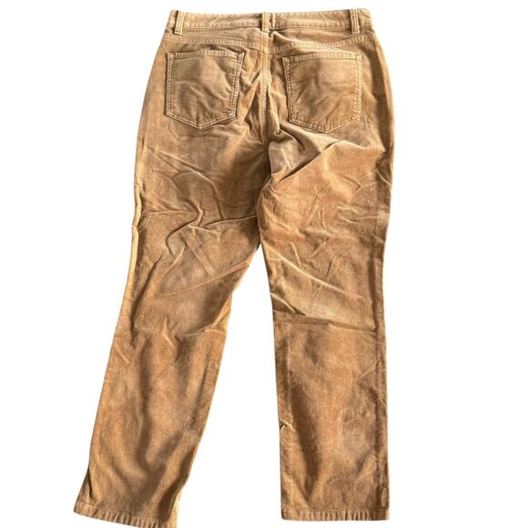 Talbot Women's Petite Corduroy Straight Leg Pants - Curvy Fit Carmel Brown - 8P - Picture 4 of 7